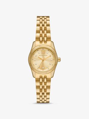 petite lexington pavé gold-tone watch|lexington pave gold tone.